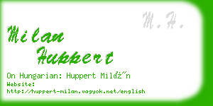 milan huppert business card